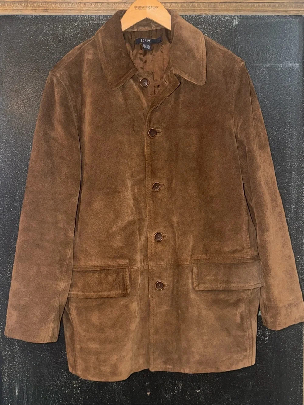 J. Crew Men's Brown Suede Pea Coat Size M